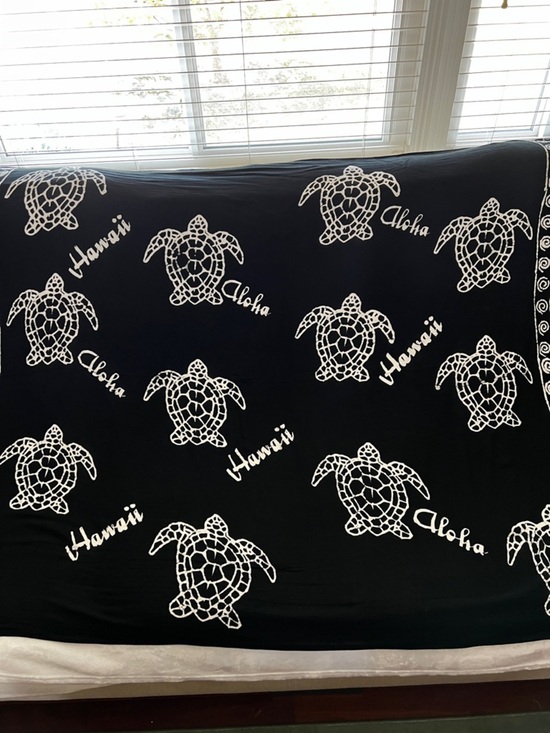 Hawaii Beachwear Other - Hawaii Beachwear Sarong Pareo Turtle Animal Print Swim-Suit Cover Black White